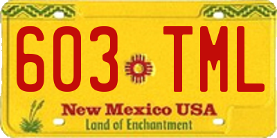 NM license plate 603TML
