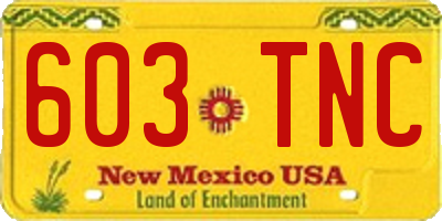 NM license plate 603TNC
