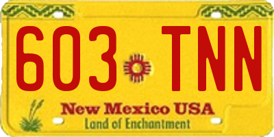 NM license plate 603TNN