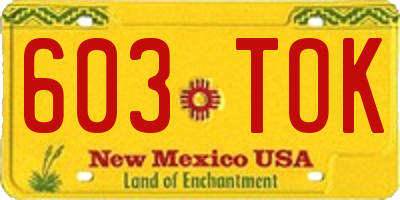 NM license plate 603TOK