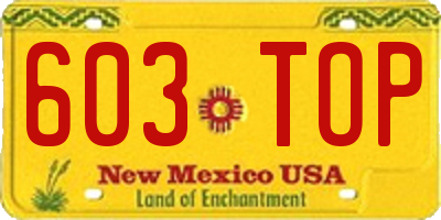NM license plate 603TOP