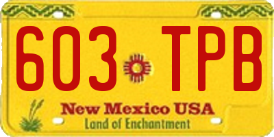 NM license plate 603TPB