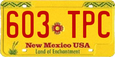 NM license plate 603TPC