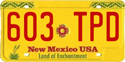NM license plate 603TPD