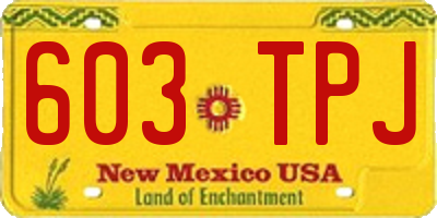 NM license plate 603TPJ