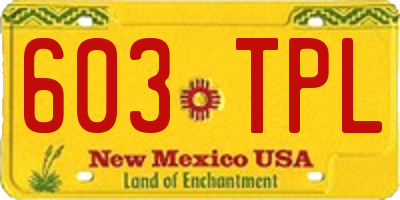NM license plate 603TPL