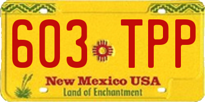 NM license plate 603TPP