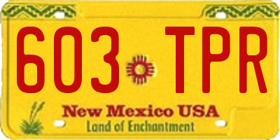 NM license plate 603TPR