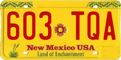 NM license plate 603TQA