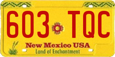 NM license plate 603TQC