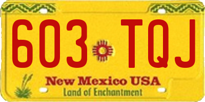 NM license plate 603TQJ