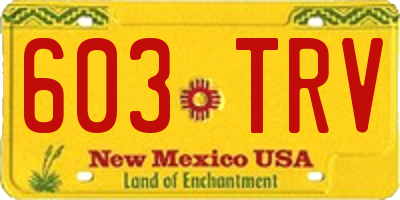 NM license plate 603TRV
