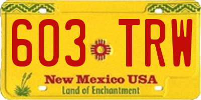 NM license plate 603TRW