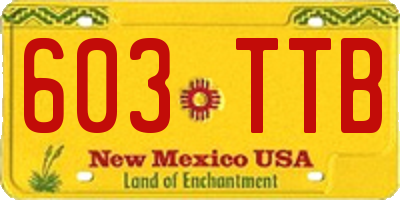 NM license plate 603TTB