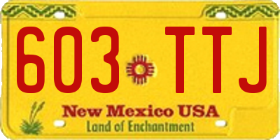 NM license plate 603TTJ