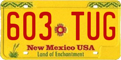NM license plate 603TUG