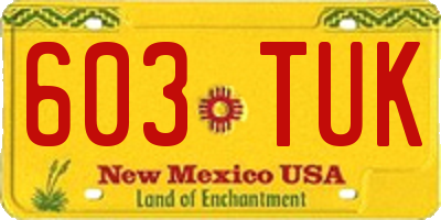 NM license plate 603TUK