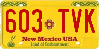 NM license plate 603TVK
