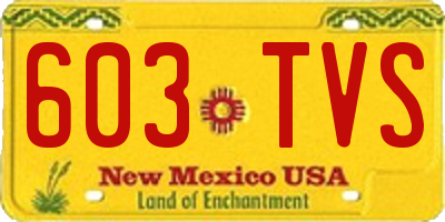 NM license plate 603TVS