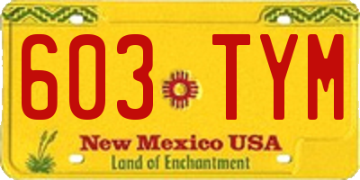 NM license plate 603TYM