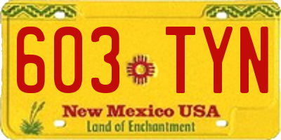 NM license plate 603TYN