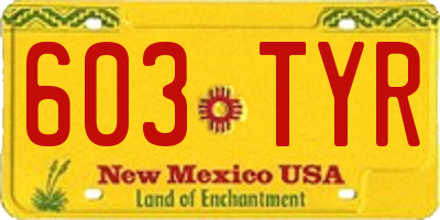 NM license plate 603TYR