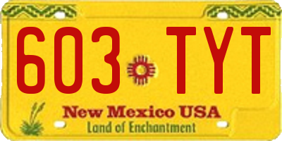 NM license plate 603TYT