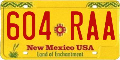 NM license plate 604RAA