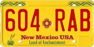 NM license plate 604RAB