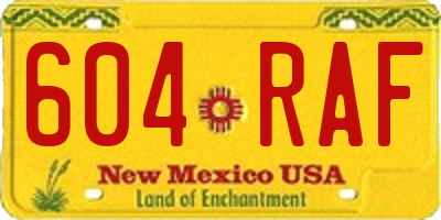 NM license plate 604RAF