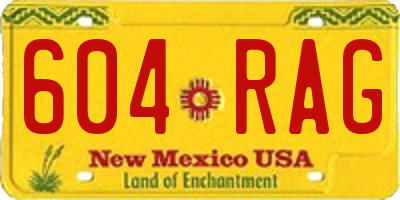 NM license plate 604RAG