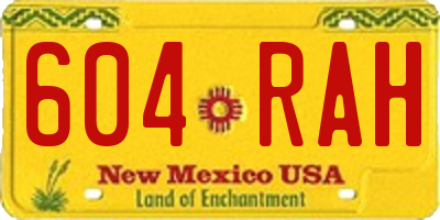 NM license plate 604RAH