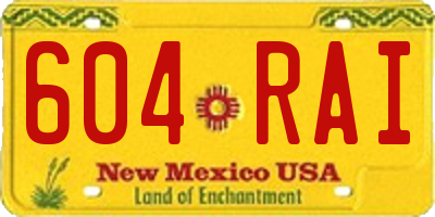 NM license plate 604RAI