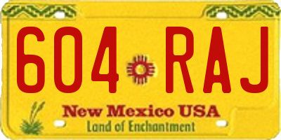 NM license plate 604RAJ