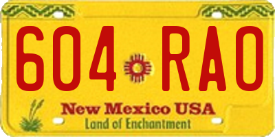 NM license plate 604RAO