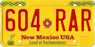 NM license plate 604RAR
