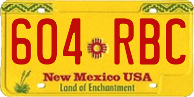 NM license plate 604RBC