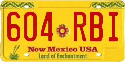 NM license plate 604RBI