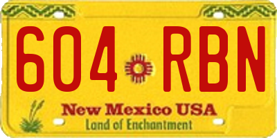 NM license plate 604RBN
