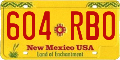NM license plate 604RBO