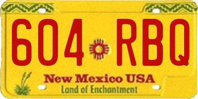 NM license plate 604RBQ