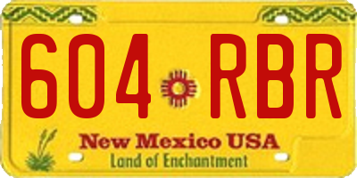 NM license plate 604RBR