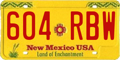 NM license plate 604RBW