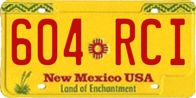 NM license plate 604RCI