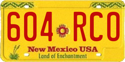 NM license plate 604RCO