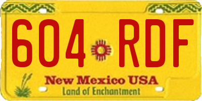 NM license plate 604RDF