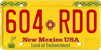 NM license plate 604RDO