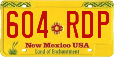 NM license plate 604RDP