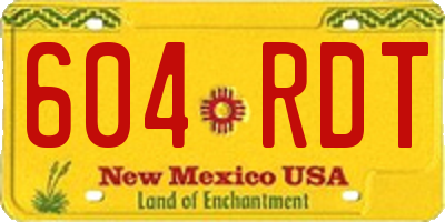 NM license plate 604RDT