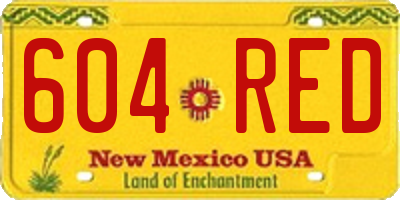 NM license plate 604RED